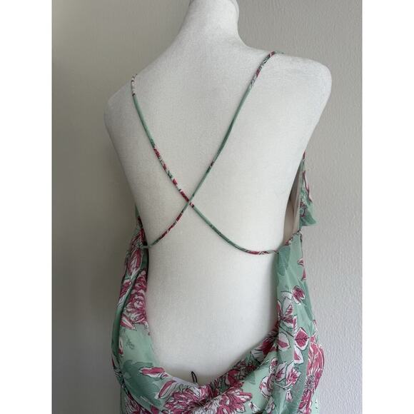 Zara Chiffon Floral Maxi Dress Blogger Fav Wedding Guest Size XL - Picture 11 of 11